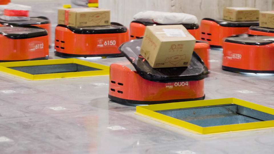 JD's autonomous warehouse robots.