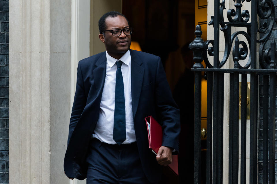 UK's business secretary Kwasi Kwarteng leaves 10 Downing Street in London after attending a Cabinet meeting. Photo: Wiktor Szymanowicz/Barcroft Media via Getty