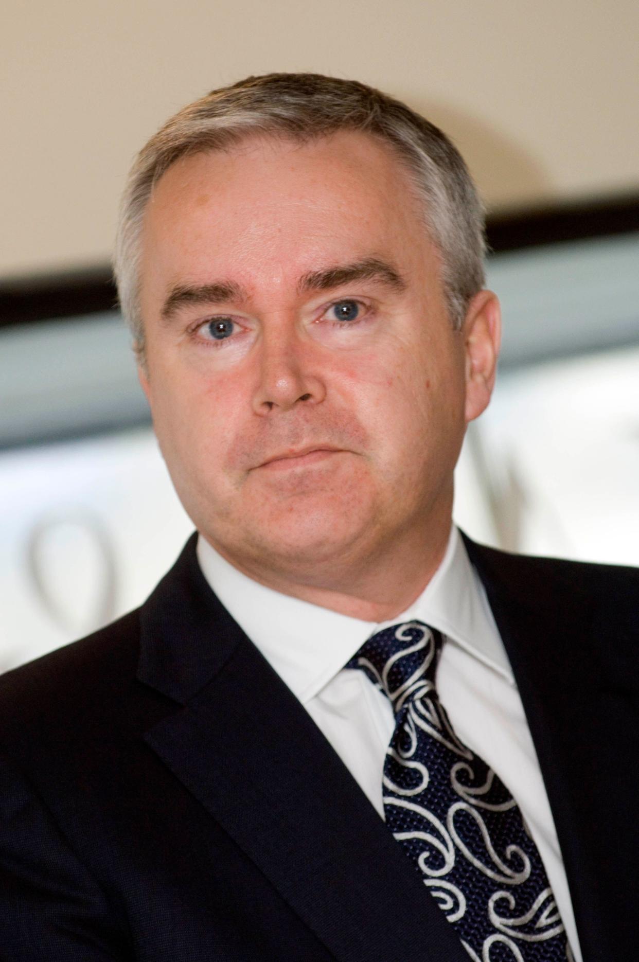 BBC News anchor Huw Edwards speaking at the launch of 