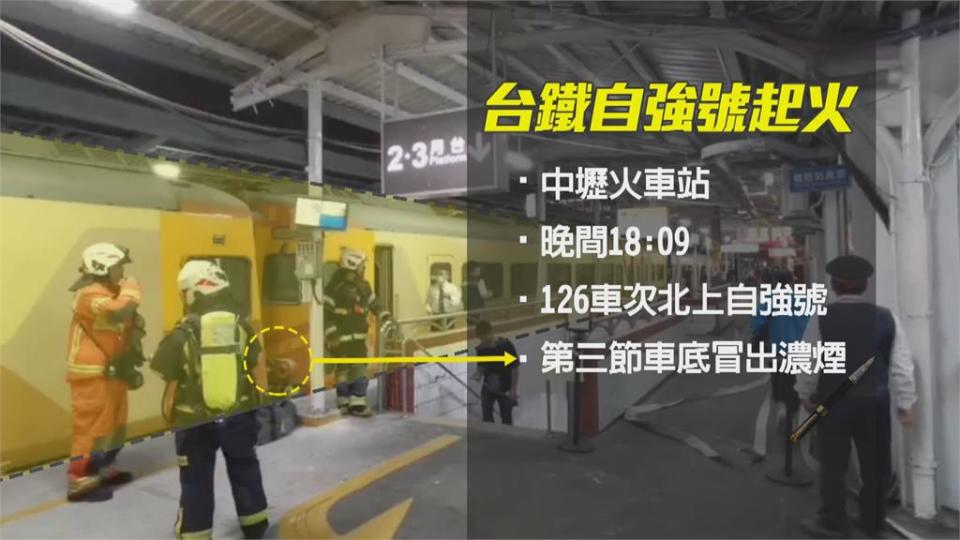 自強號竄濃煙嚇壞乘客 台鐵:車輛老舊導致