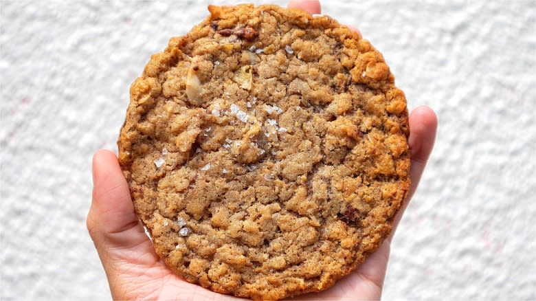 Hand holding kitchen sink cookie 