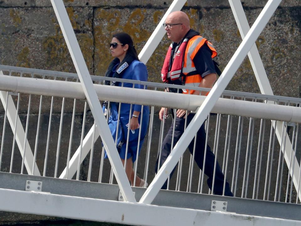 Priti Patel in Dover last year (PA)