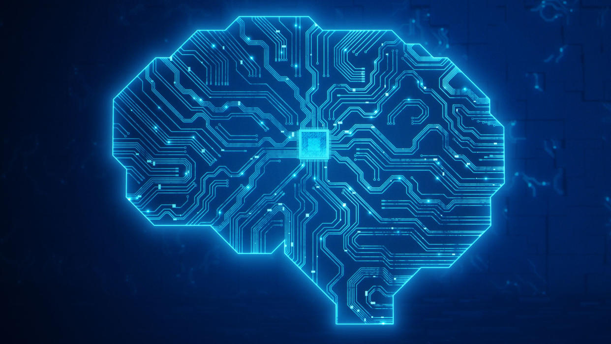  Circuits making the shape of a brain. 