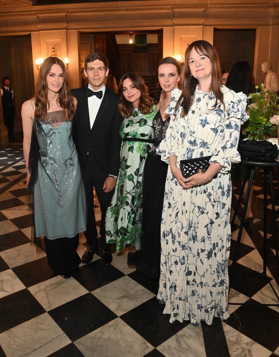Coleman pictured with (L-R) Keira Knightley, James Righton, Greta Bellamacina and Leith Clark (Dave Benett/Getty Images for ERDEM and FARFETCH)