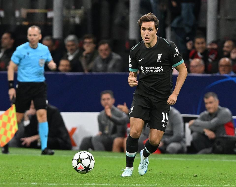 Federico Chiesa made his Liverpool debut on Tuesday night (Liverpool FC via Getty Images)