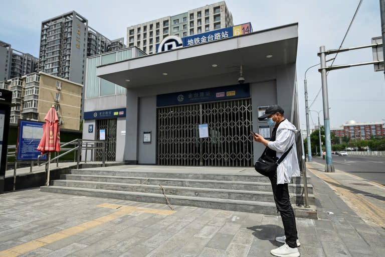 Many subways and restaurants are closed in Beijing to stamp out Covid cases (AFP/Jade GAO)