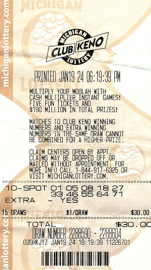 A man from St. Clair County won $500,000 by playing Club Keno Extra from the Michigan Lottery.