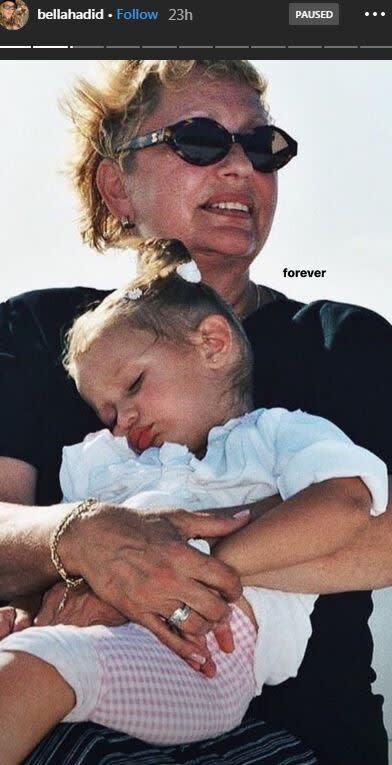 Bella Hadid also shared photos of her and her late grandmother.