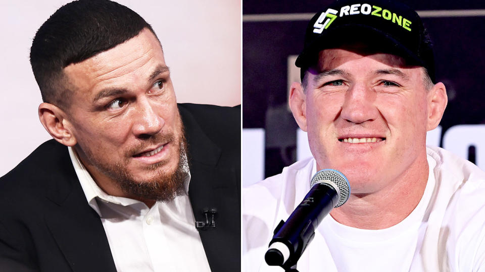 On the left is Sonny Bill Williams and Paul Gallen on the right.