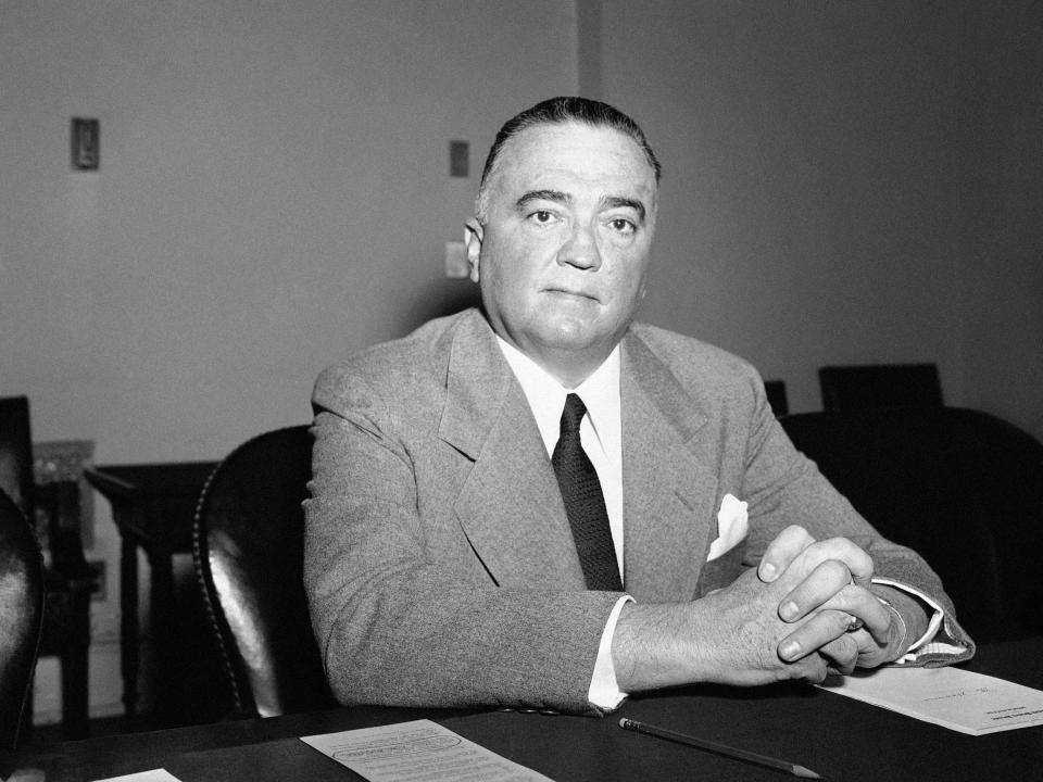 J. Edgar Hoover in his office.