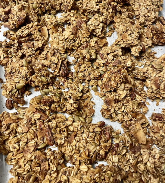 clustery coconut cinnamon granola 