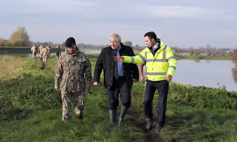 British Prime Minister Boris Johnson visits Stainforth