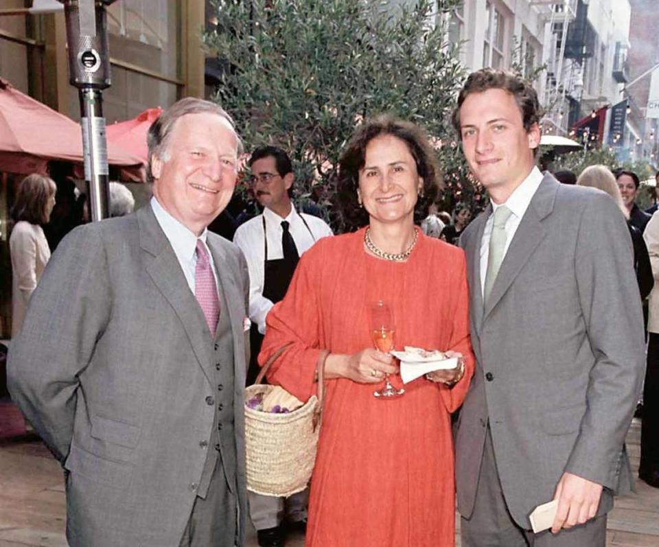 Jerome, Caroline and Edouard Guerrand of Hermès Paris attend the Hermes store opening on June 10, 2003, in San Francisco. (Photo by Thomas John Gibbons/Getty Images)