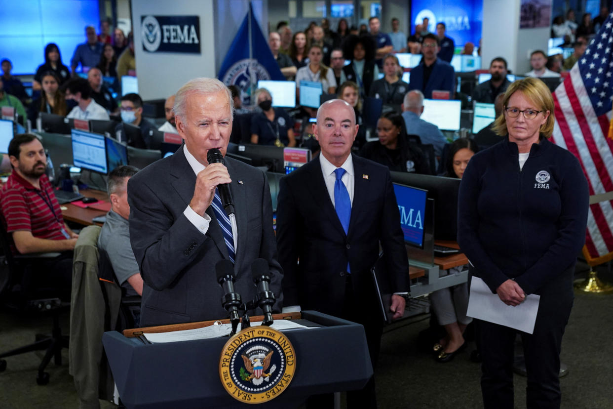 Speaking at FEMA headquarters on Thursday, President Biden said Hurricane Ian could be the deadliest in Florida's history.