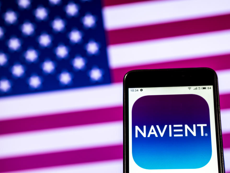 KIEV, UKRAINE - 2019/01/07:  In this photo illustration, the Navient Corporation logo seen displayed on a smartphone. (Photo Illustration by Igor Golovniov/SOPA Images/LightRocket via Getty Images)