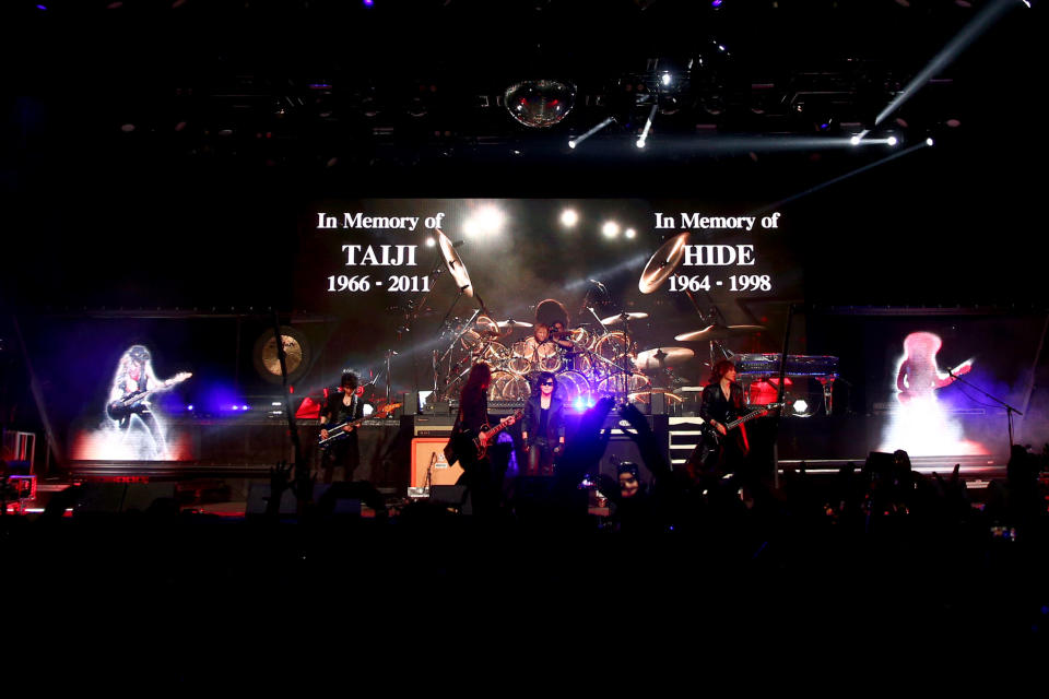 X Japan with holograms at Coachella. (Photo: Rich Fury/Getty Images)