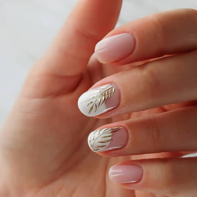 <p>Reinvent the french tips with this frosted palm design. </p><p><a href="https://www.instagram.com/p/B4pxJmoHw7h/" rel="nofollow noopener" target="_blank" data-ylk="slk:See the original post on Instagram;elm:context_link;itc:0;sec:content-canvas" class="link ">See the original post on Instagram</a></p>