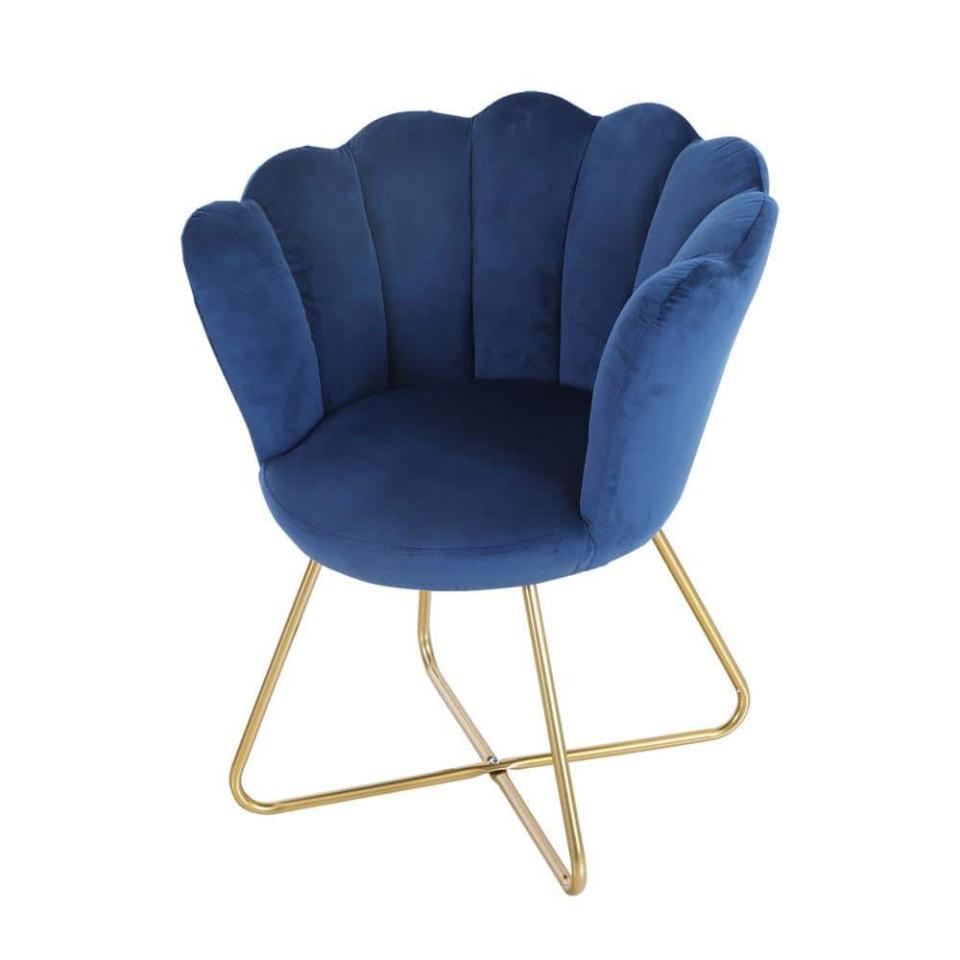 Blue Velvet Accent Chair