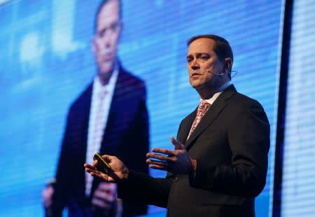 Chuck Robbins, CEO, Cisco, USA, speaks at a Cyber security conference in Tel Aviv, Israel January 31, 2017. REUTERS/Baz Ratner