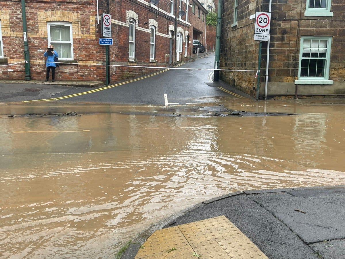 Flooding in Loftus, North Yorkshire. (Paul Jones-King/PA Wire)