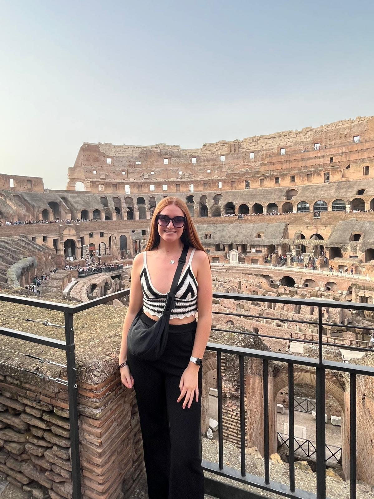 Brown at the Colosseum in Rome. (Ella Brown/SWNS)