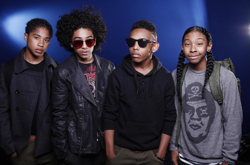 In this March 8, 2012 photo, members of teen R&B boy band Mindless Behavior, from left, Roc Royal, Princeton, Prodigy and Ray Ray pose for a portrait in New York. Mindless Behavior, who has toured with Justin Bieber and Janet Jackson, is one of many boy bands who have recently emerged on the music scene since *NSYNC and Backstreet Boys dominated pop music in the 1990s.(AP Photo/Carlo Allegri)