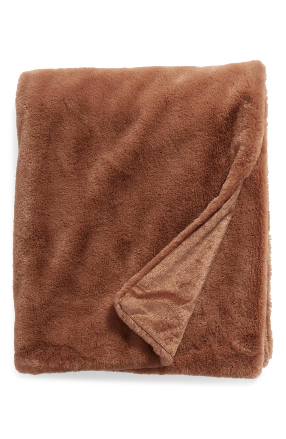 6) Recycled Faux Fur Throw Blanket