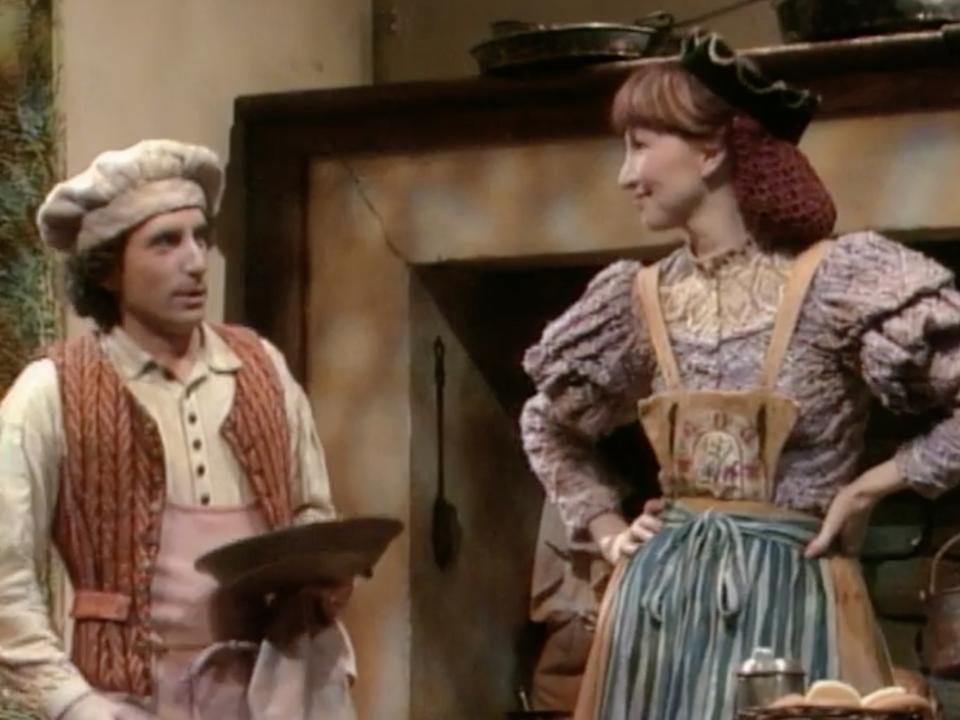 Joanna Gleason as the baker's wife and chip zien as the baker in into the woods