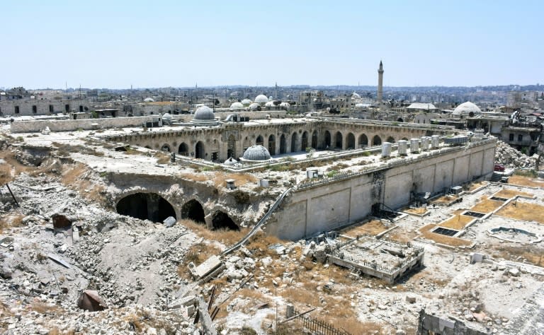 Aleppo's ancient Umayyad Mosque was damaged in fierce clashes in the Syrian city