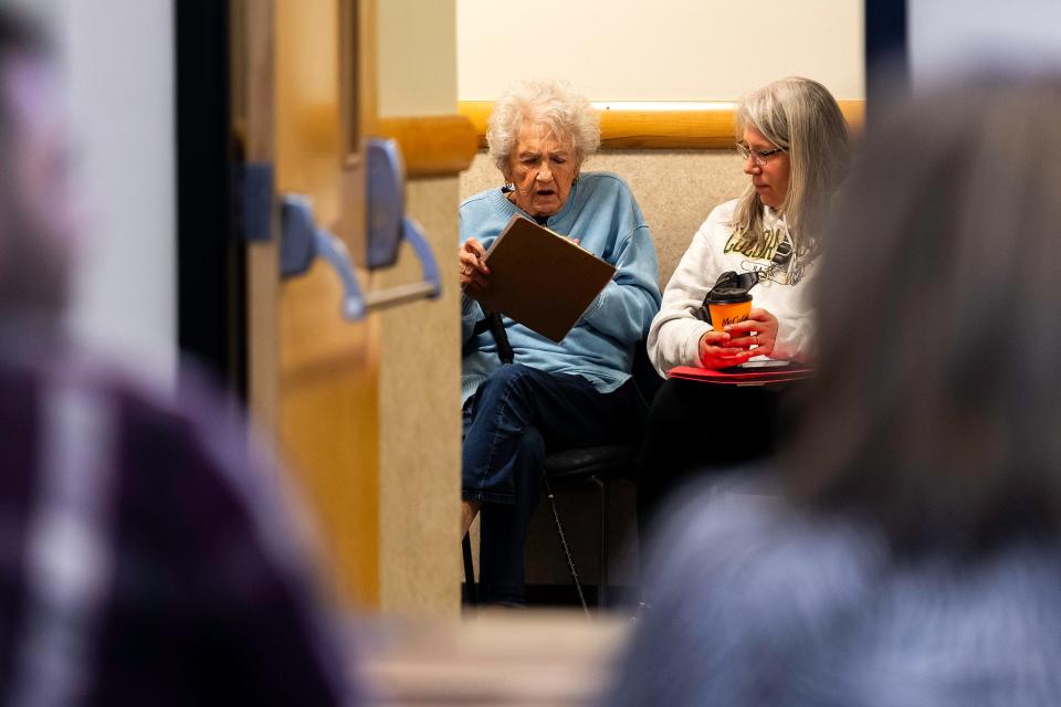 Darlene Houdashelt fills of forms before getting help with her taxes during part of the Volunteer Income Tax Assistance and Tax Counseling programs at CSU's Rockwell Hall in Fort Collins on Saturday. Neighbor to Neighbor had volunteers on site to help some individuals prepare tax returns.