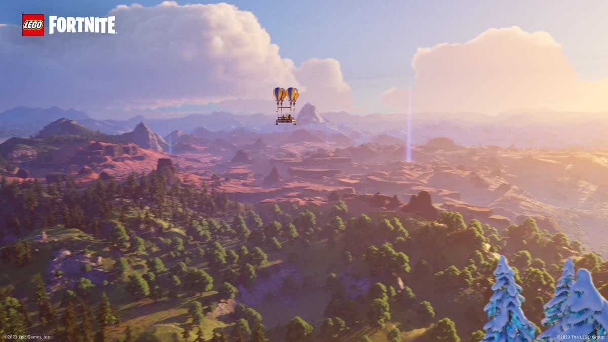 With the right resources, you can build a hot-air balloon with rocket thrusters (Epic Games)