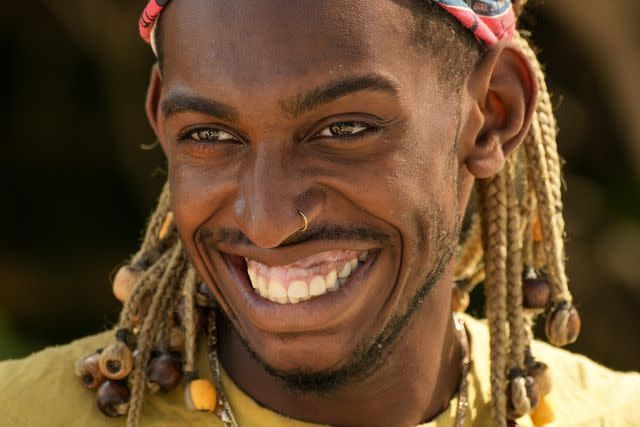 <p>Robert Voets/CBS</p> Tevin Davis on 'Survivor 46'