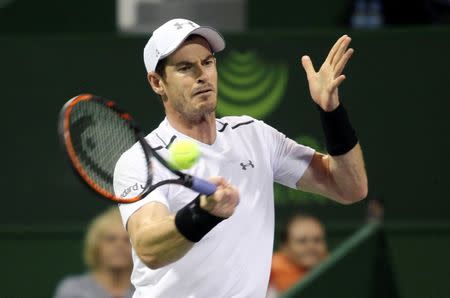 Tennis - Qatar Open - Men's Singles - Andy Murray of Britain v Gerald Melzer of Austria - Doha, Qatar - 4/1/2017 - Murray in action. REUTERS/Naseem Zeitoon