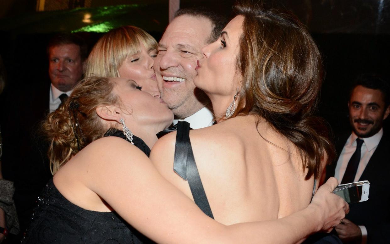 Harvey Weinstein and TV personality Heidi Klum (back, L) and actress Uma Thurman (front, L) attend The Weinstein Company & Netflix's 2014 Golden Globes After Party  - Getty Images North America