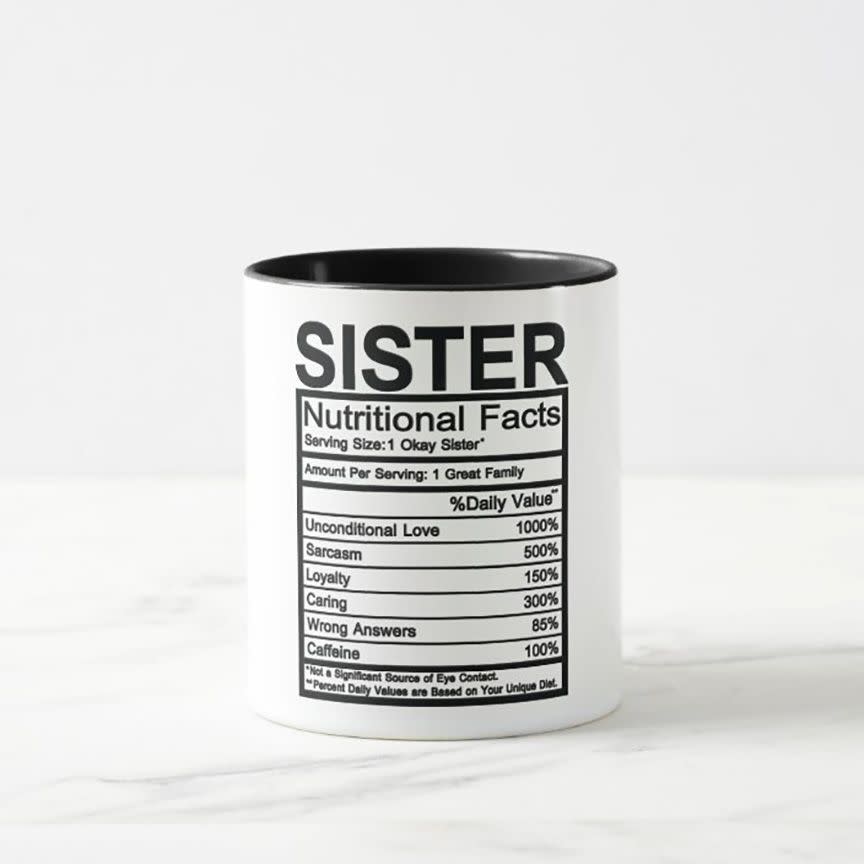 Sister Nutritional Facts Mug