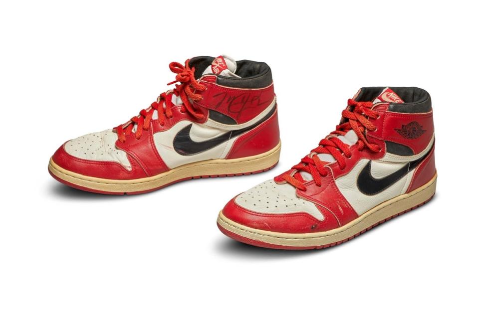 The first Air Jordan shoe, the Air Jordan 1, was released in 1985 (Sotheby's VIA REUTES)