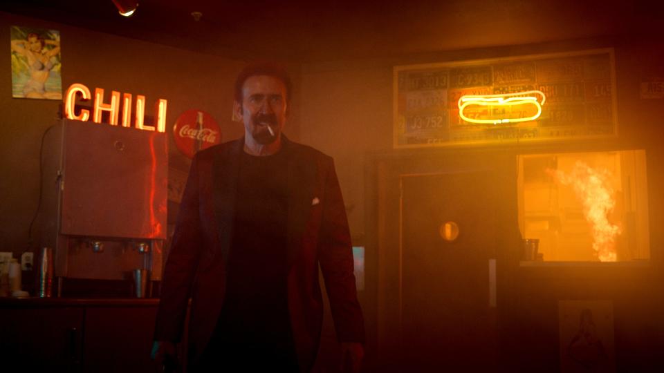 The Passenger (Nicolas Cage) burns down the house with a diner rendition of "I Love the Nightlife" in "Sympathy for the Devil."