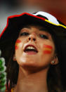 DONETSK, UKRAINE - JUNE 23: A Spanish fan enjoys the atmosphere ahead of the UEFA EURO 2012 quarter final match between Spain and France at Donbass Arena on June 23, 2012 in Donetsk, Ukraine. (Photo by Laurence Griffiths/Getty Images)