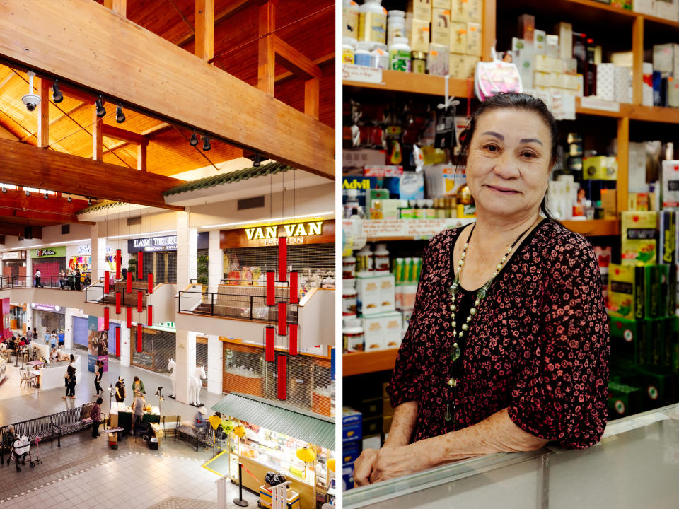 Kieu Hue Ly stands inside her general goods store MY-A at the Asian Garden Mall (Tracy Nguyen for NBC News)