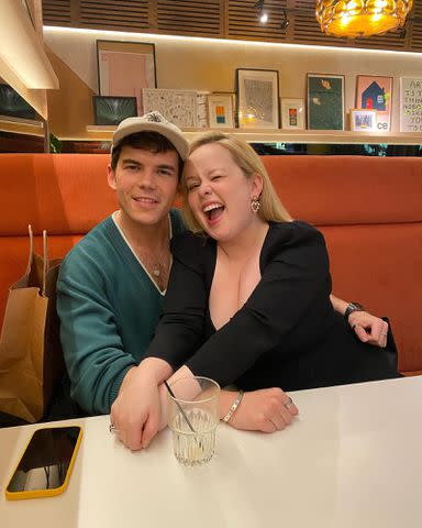 <p>Nicola Coughlan Instagram</p> Luke Newton and Nicola Coughlan pose for a photo.