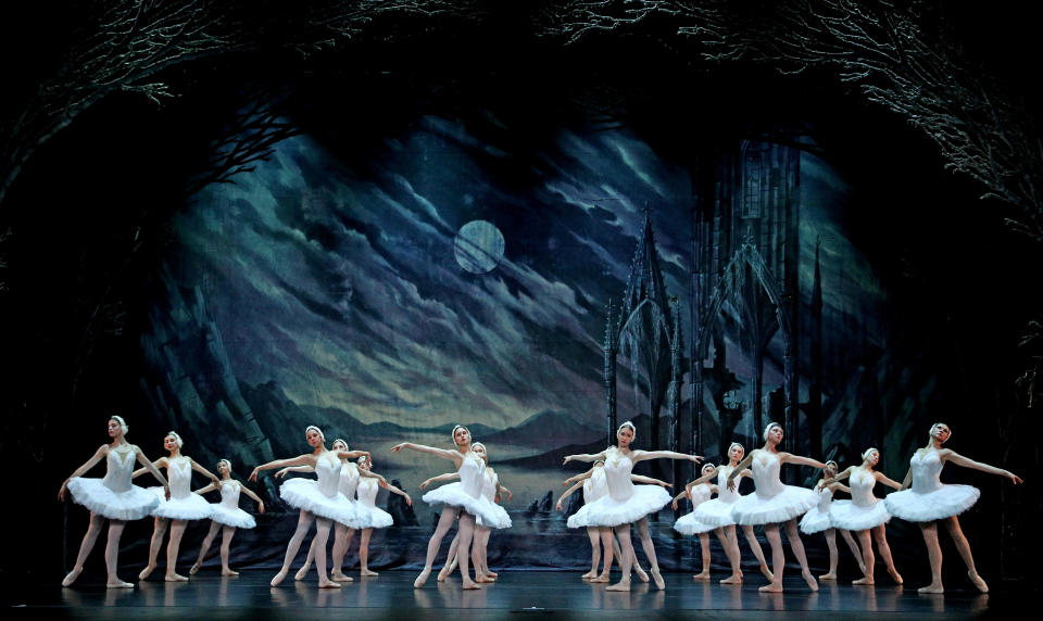 Dancers of the United Ukrainian Ballet perform during rehearsal for Swan Lake at ICC Sydney Theatre on Oct. 27, 2022, in Sydney, Australia.  / Credit: Don Arnold/WireImage via Getty Images