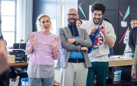 Sara Pascoe, Alex Beckett and Joel Fry - Credit: BBC