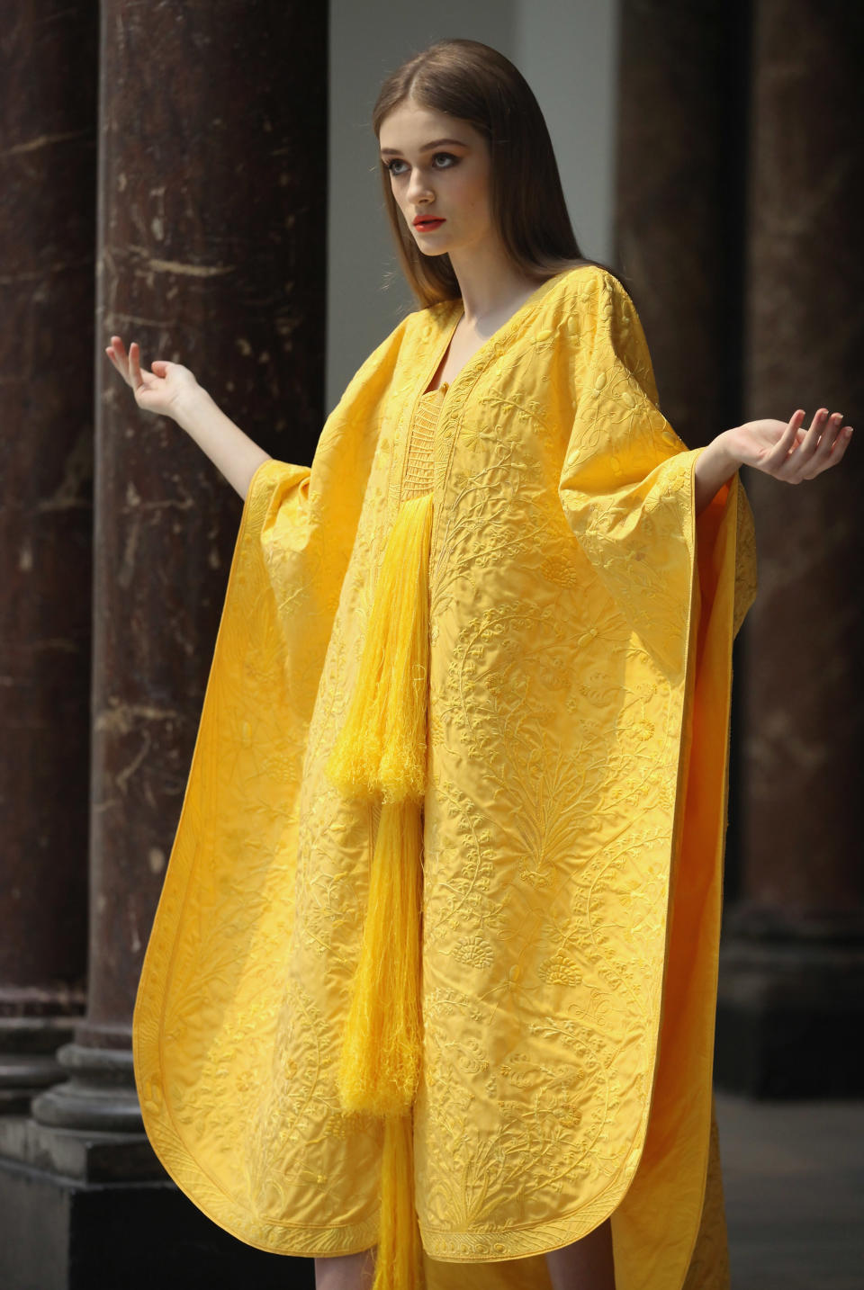 A Golden Spider Silk Cape Is Unveiled At The Victoria And Albert Museum