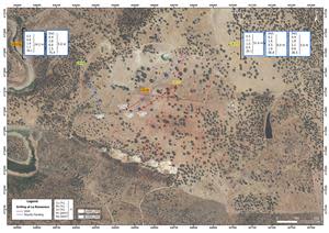 Location and trace of drill holes LR156 and LR157