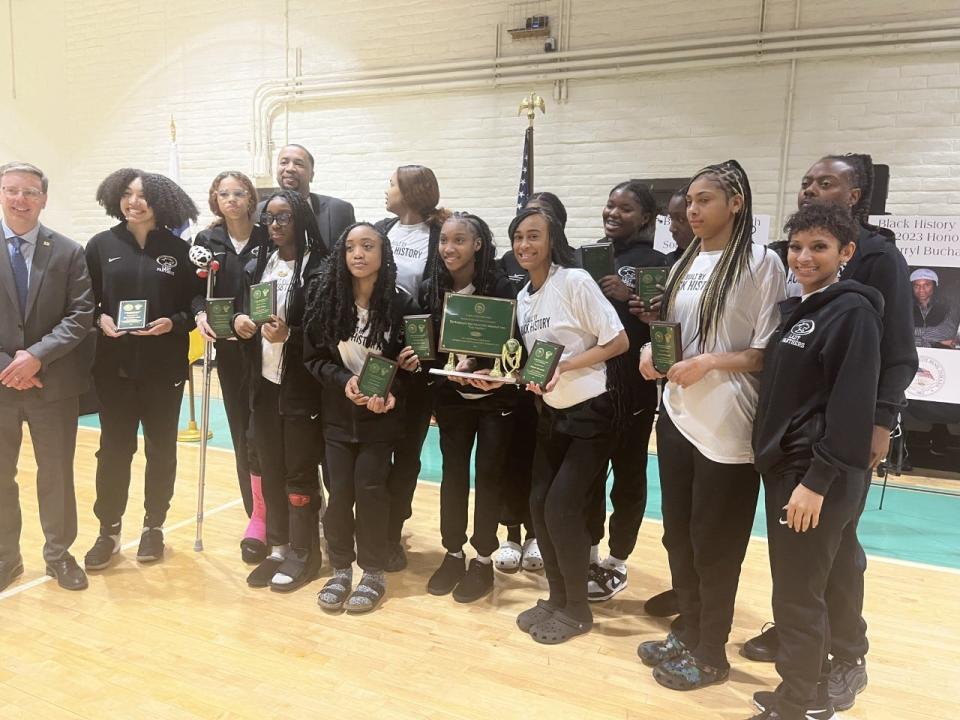 Members of the Washington High School girls basketball team were among the honorees at South Bend's 8th Annual Black History Month Awards.