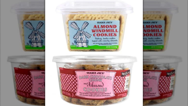 Trader Joe's Almond Windmill Cookies and Dark Chocolate Chunk and Almond Cookies