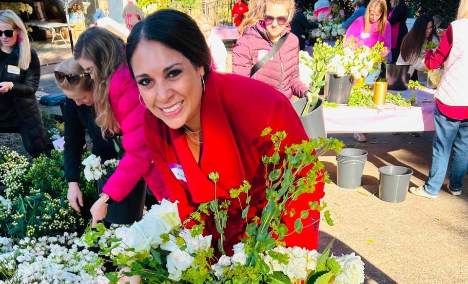 Michelle Boudin, photographed among fellow volunteers at Ashley Manning’s front yard in 2023.