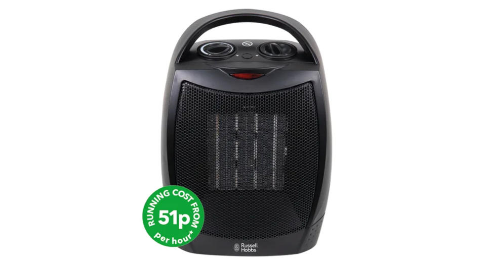 Russell Hobbs 1500W Black Portable Ceramic Heater