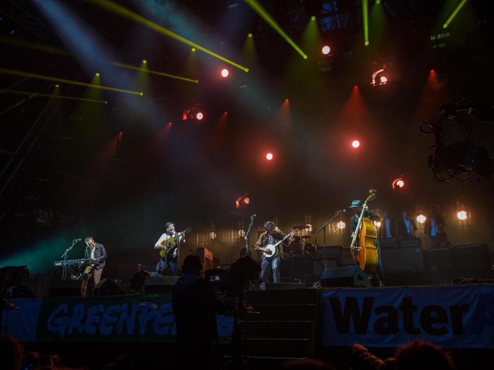 Mumford & Sons headlining Glastonbury in 2013 with only two albums under their belts (Getty Images)