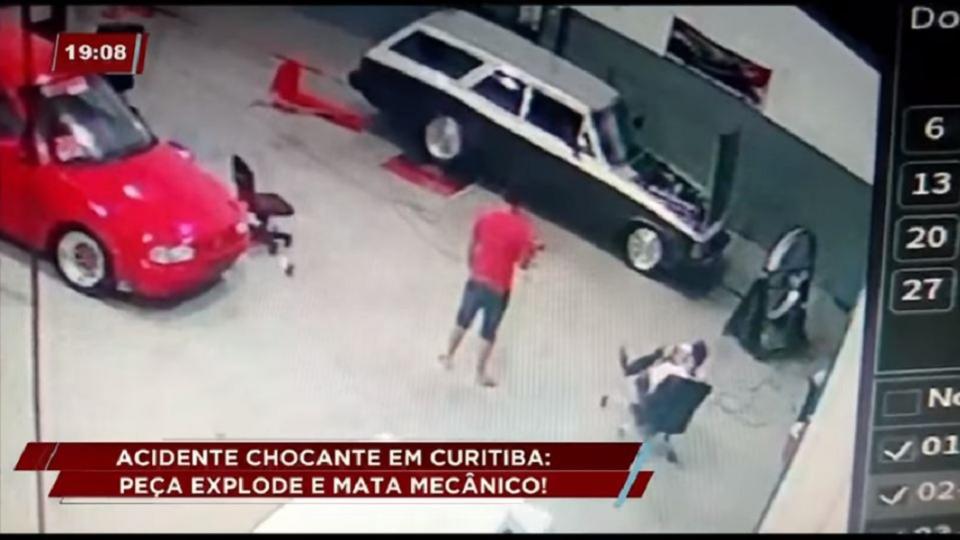 巴西1間修車廠日前發生一起駭人聽聞的意外事件。(圖／翻攝自YouTube)